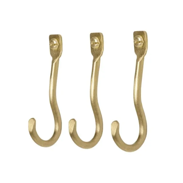 ferm LIVING Garderoben Und Kleiderbügel^Curvature Haken, 3 Stück, Messing