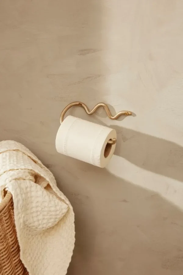 ferm LIVING Badezimmeraccessoires^Curvature Toilettenpapierhalter, Messing