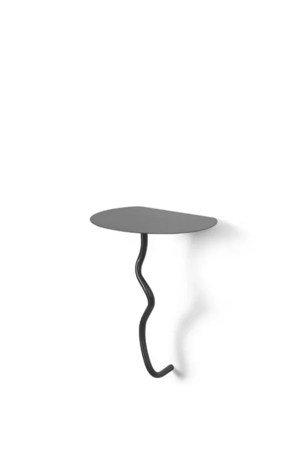 ferm LIVING Regale-Curvature Wandtisch, schwarzes Messing