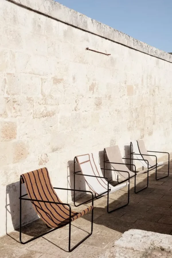 ferm LIVING Terrassenmöbel | Sitzgelegenheiten^Desert Loungesessel, schwarz – erdfarben