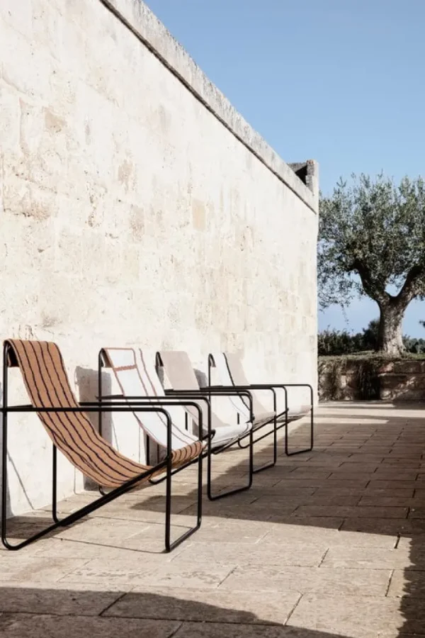 ferm LIVING Terrassenmöbel | Sitzgelegenheiten^Desert Loungesessel, schwarz – erdfarben