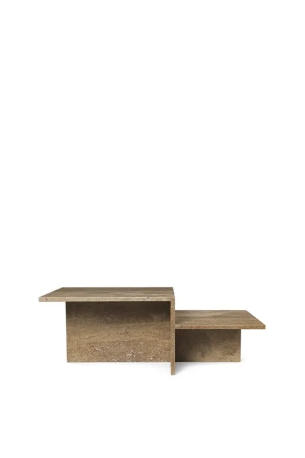 Vitra Tische-ferm LIVING Distinct Couchtisch, Travertin, Dunkelbraun