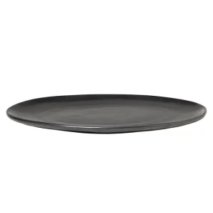 ferm LIVING Geschirr^Flow Teller, groß, Schwarz