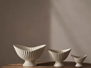 ferm LIVING Geschirr | Dekorationsgegenstände^Fountain Schale, 28 cm, Cremeweiß