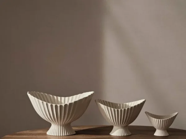 ferm LIVING Geschirr | Dekorationsgegenstände^Fountain Schale, 28 cm, Cremeweiß