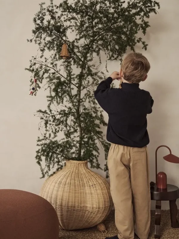ferm LIVING Weihnachtsdekoration^Geflochtene Weihnachtsglocken, 3er-Set, Naturrattan