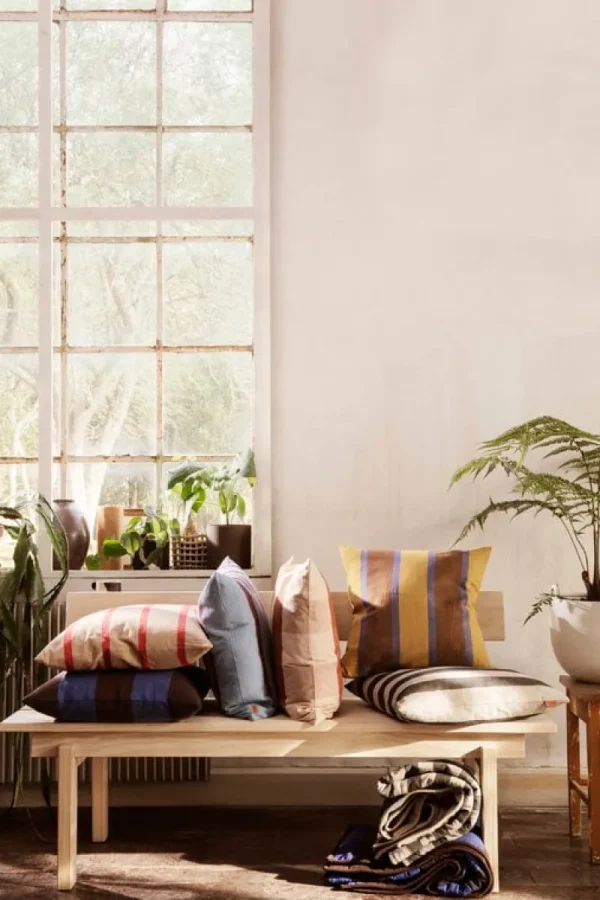 ferm LIVING Kissen^Grand Kissen, 50 x 50 cm, Sand - Schwarz
