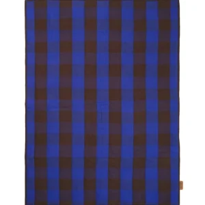 ferm LIVING Decken Und Überwürfe^Grand Steppdecke, Braun - Blau