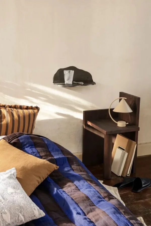 ferm LIVING Decken Und Überwürfe^Grand Steppdecke, Braun - Blau