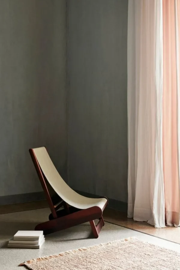 Fritz Hansen Sitzgelegenheiten-ferm LIVING Hemi Loungesessel, Buche dunkel gebeizt - Naturleinen