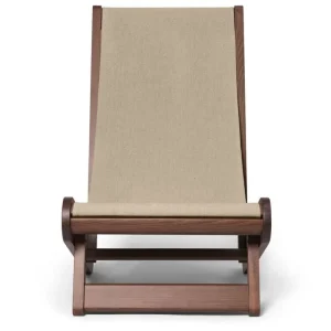 Fritz Hansen Sitzgelegenheiten-ferm LIVING Hemi Loungesessel, Buche dunkel gebeizt - Naturleinen