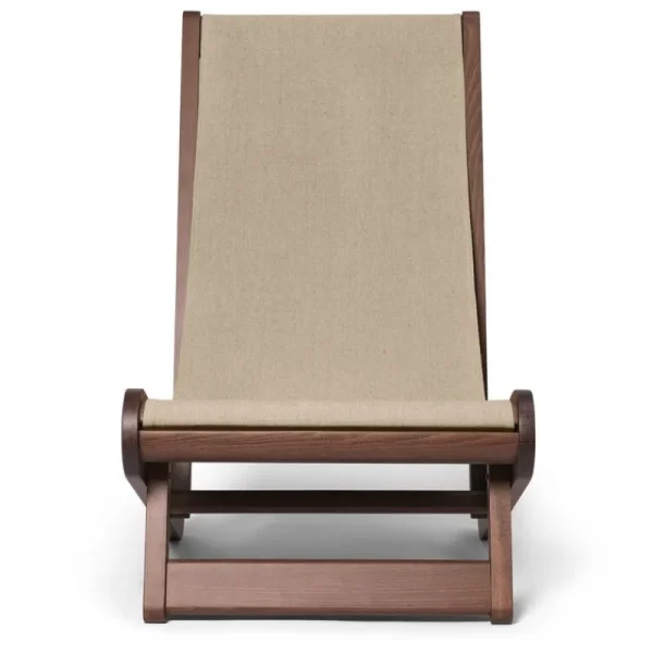Fritz Hansen Sitzgelegenheiten-ferm LIVING Hemi Loungesessel, Buche dunkel gebeizt - Naturleinen