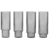 ferm LIVING Gläser Und Tassen^Longdrinkgläser Ripple, 4 Stück, rauchgrau