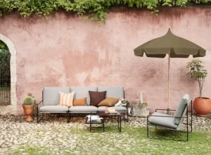ferm LIVING Sonnenschirme^Lull Sonnenschirm, Buche - Olivgrün