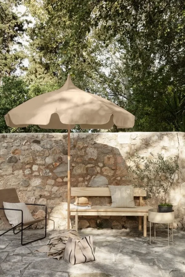 ferm LIVING Sonnenschirme^Lull Sonnenschirm, Buche - Kaschmir