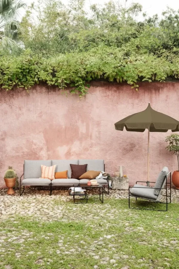 ferm LIVING Sonnenschirme^Lull Sonnenschirm, Buche - Olivgrün