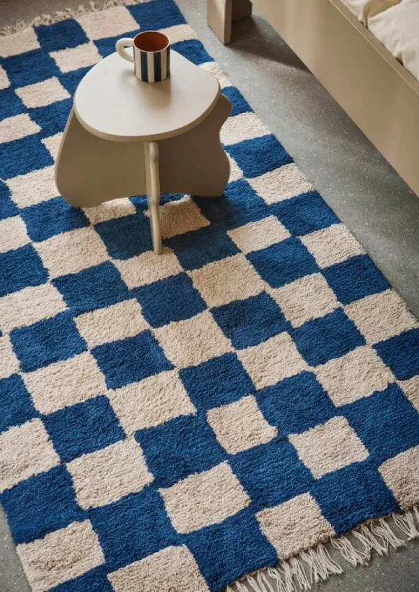 Kinder ferm LIVING Textilien Für Kinder | Teppiche Und Läufer^Mara Teppich, waschbar, 150 x 80 cm, Tiefblau - Sandbeige