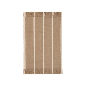 ferm LIVING Teppiche Und Läufer^Matte Calm Kelim, 50 x 70 cm, dunkler Sand - naturweiß