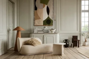 ferm LIVING Kissen^Meadow Hochflor-Kissen, Heller Sand