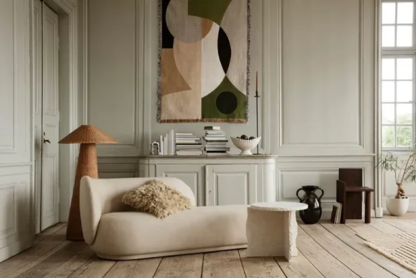 ferm LIVING Kissen^Meadow Hochflor-Kissen, Heller Sand