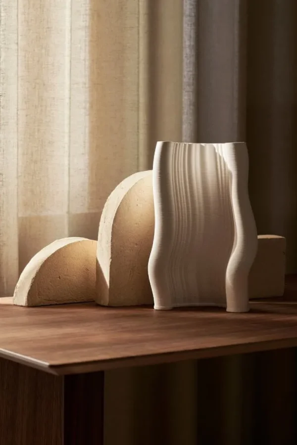 Georg Jensen Vasen-ferm LIVING Moiré Vase, Cremeweiß
