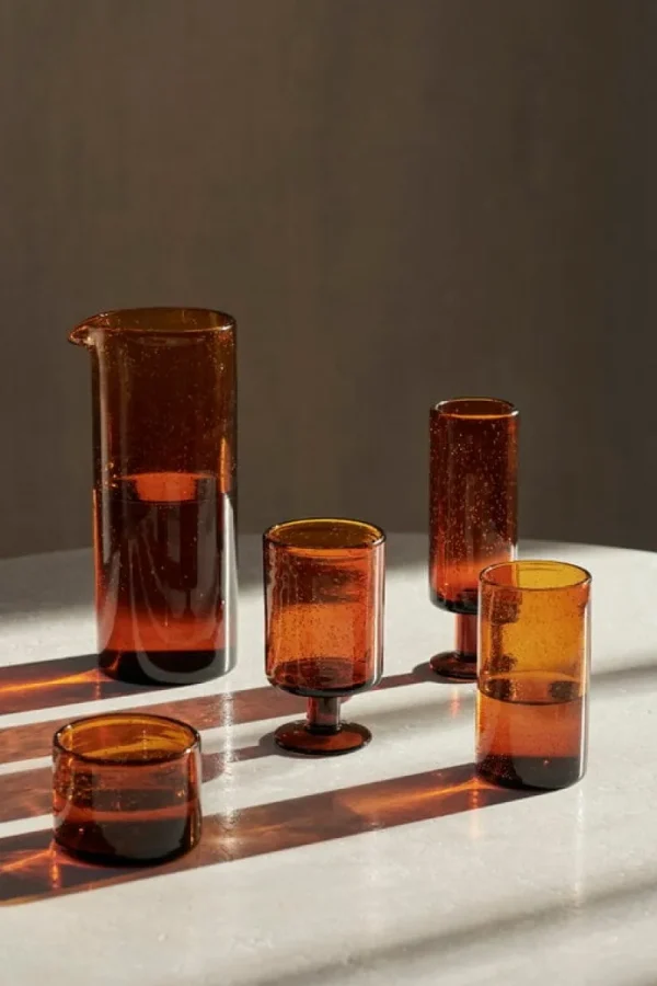 ferm LIVING Gläser Und Tassen^Oli Glas, hoch, 220 ml, Bernsteingelb