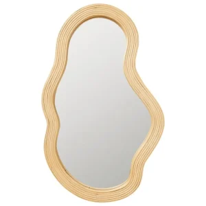Miniforms Spiegel-ferm LIVING Pond Spiegel, mittel, Natur-Rattan