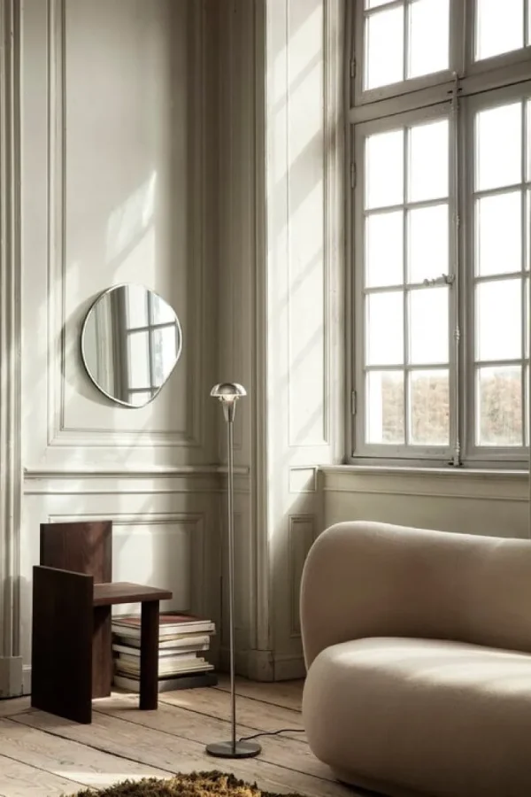 ferm LIVING Spiegel-Pond Spiegel, klein, Chrom dunkel