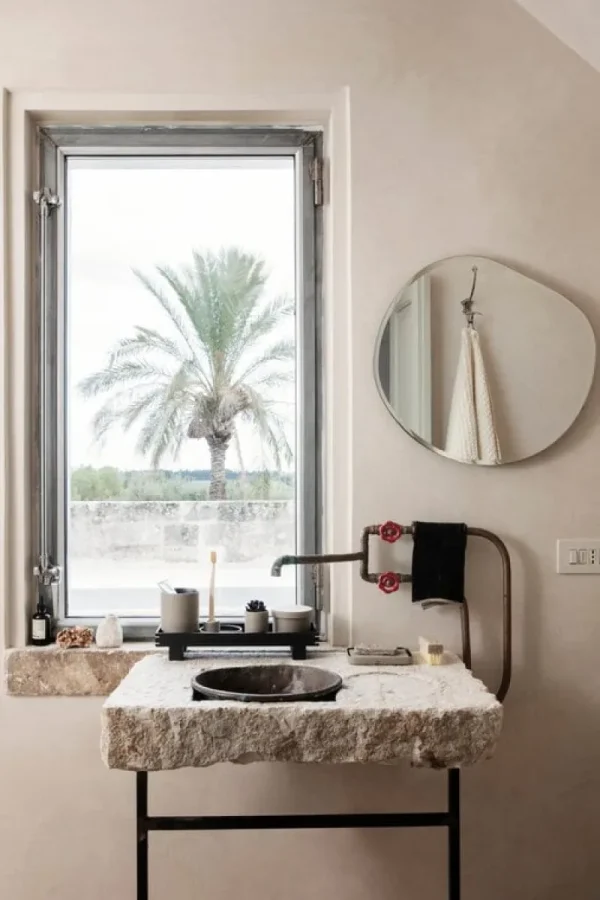 ferm LIVING Spiegel-Pond Spiegel, klein, Chrom dunkel