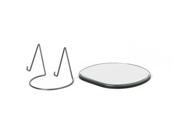 Miniforms Spiegel-ferm LIVING Pond Tischspiegel, Chrom dunkel