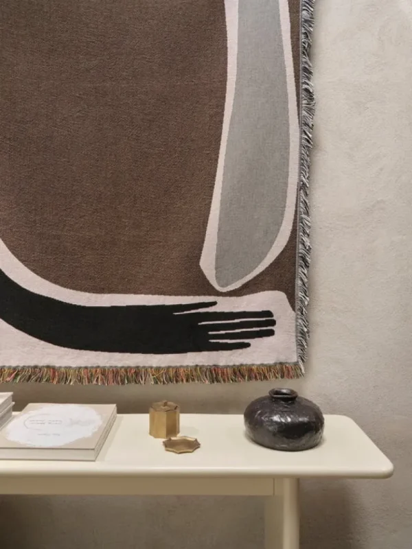 ferm LIVING Decken Und Überwürfe | Wandbehang^Pose Wandteppich-Decke, 120 x 170 cm, coffee