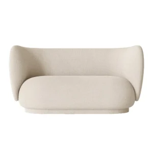 Audo Copenhagen Sofas Und Liegen-ferm LIVING Rico 2-Sitzer-Sofa, Cremeweiß - Bouclé
