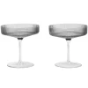 ferm LIVING Gläser Und Tassen^Ripple Champagnerschalen, 2 Stück, rauchgrau
