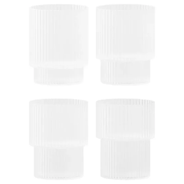ferm LIVING Gläser Und Tassen^Ripple Trinkgläser, 4 Stück, satiniert