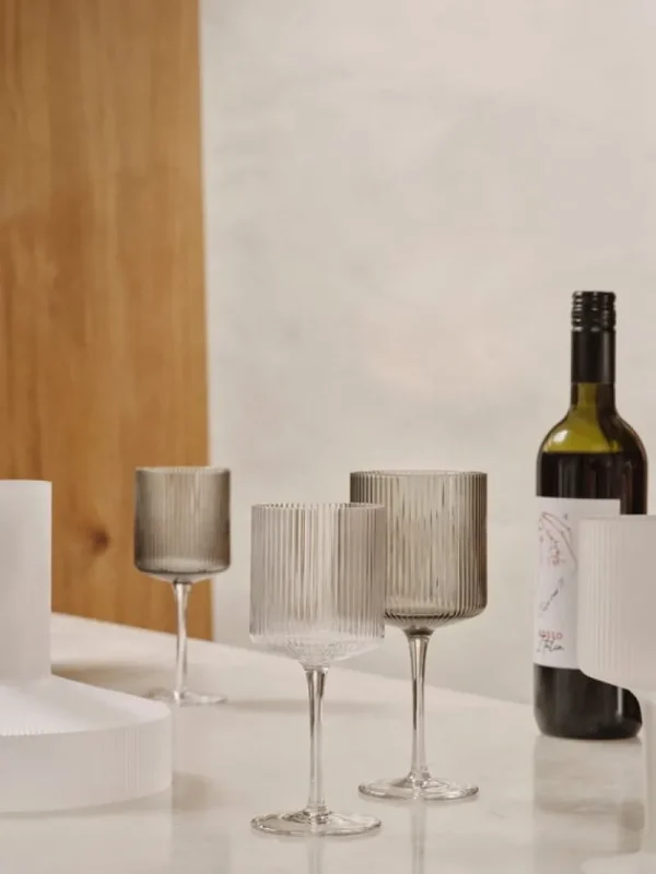ferm LIVING Gläser Und Tassen | Küchenutensilien^Ripple Weißweingläser, 2er-Set, klar