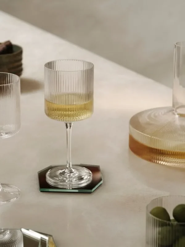 ferm LIVING Gläser Und Tassen | Küchenutensilien^Ripple Weißweingläser, 2er-Set, klar