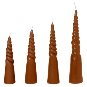 Skandinavisk Kerzen Und Kerzenhalter-ferm LIVING Twisted Kerze, 4 Stück, Bernsteingelb