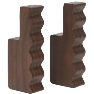 ferm LIVING Garderoben Und Kleiderbügel^Unda Haken, 2er-Set, Dunkelbraun