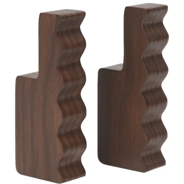 ferm LIVING Garderoben Und Kleiderbügel^Unda Haken, 2er-Set, Dunkelbraun