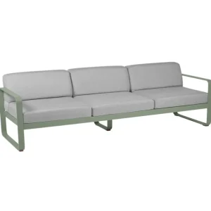 Fermob Terrassenmöbel^Bellevie 3-Sitzer-Sofa, Kaktusgrün – Flanellgrau