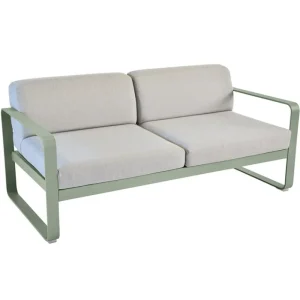 Fermob Terrassenmöbel^Bellevie 2-Sitzer-Sofa, Kaktusgrün – Flanellgrau