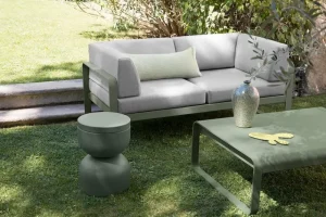 Fermob Terrassenmöbel^Bellevie 2-Sitzer-Sofa, Kaktusgrün – Flanellgrau
