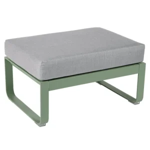 Fermob Terrassenmöbel^Bellevie Sitzhocker, Kaktusgrün – Flanellgrau