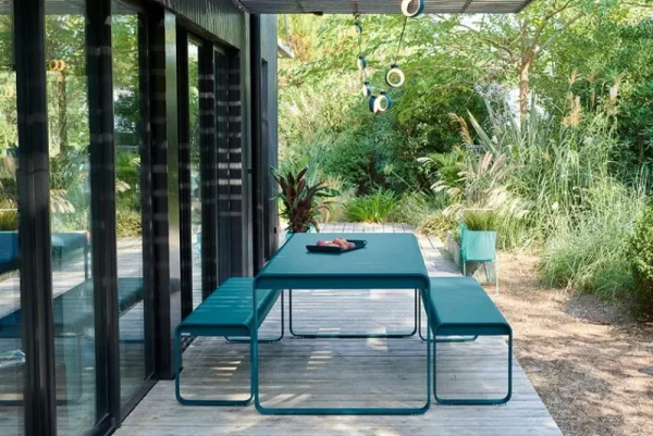 Fermob Terrassenmöbel^Bellevie Tisch, 196 x 90 cm, Acapulcoblau