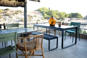 Fermob Terrassenmöbel^Bellevie Tisch, 196 x 90 cm, Acapulcoblau