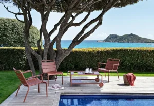 Fermob Terrassenmöbel^Luxembourg Sessel, niedrig, Acapulcoblau