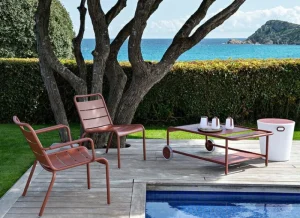 Fermob Terrassenmöbel^Luxembourg Sessel, niedrig, Acapulcoblau