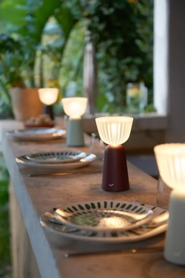 Pedestal Tischlampen | Tragbare Lampen-Fermob Swiing tragbare Tischleuchte, 20 cm, Eisminze