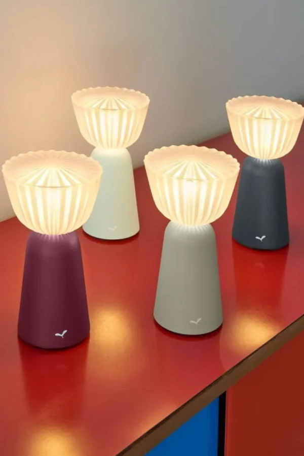 Pedestal Tischlampen | Tragbare Lampen-Fermob Swiing tragbare Tischleuchte, 20 cm, Eisminze