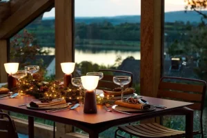 Hem Tischlampen | Tragbare Lampen-Fermob Swiing tragbare Tischleuchte, 20 cm, Black Cherry